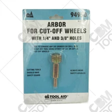 Tool Aid 94950 Arbor for Cut-Off Wheels | 1/4" and 3/8" Holes