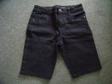 Black denim shorts age 9-10 years skinny fit with adjustable waist - primark