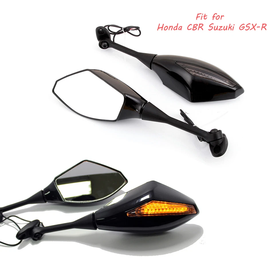 Espejos retrovisores LED para Suzuki GSXR750 2009 2010 2011 2012 2013 señales de giro Foto 4 de 4