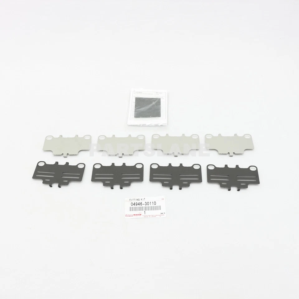 04946-30110 KIT DE CUÑA ORIGINAL TOYOTA OEM, ANTI CHILLIDOS (PARA FRENO DE DISCO TRASERO) Foto 2 de 2