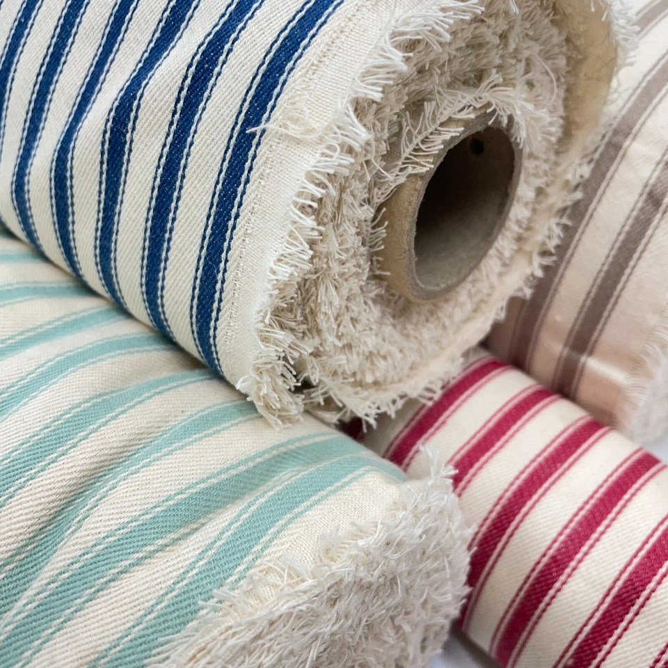 100% Cotton Woven Ticking Stripe Deck Chair Furniture Upholstery Fabric - Image 2 of 4