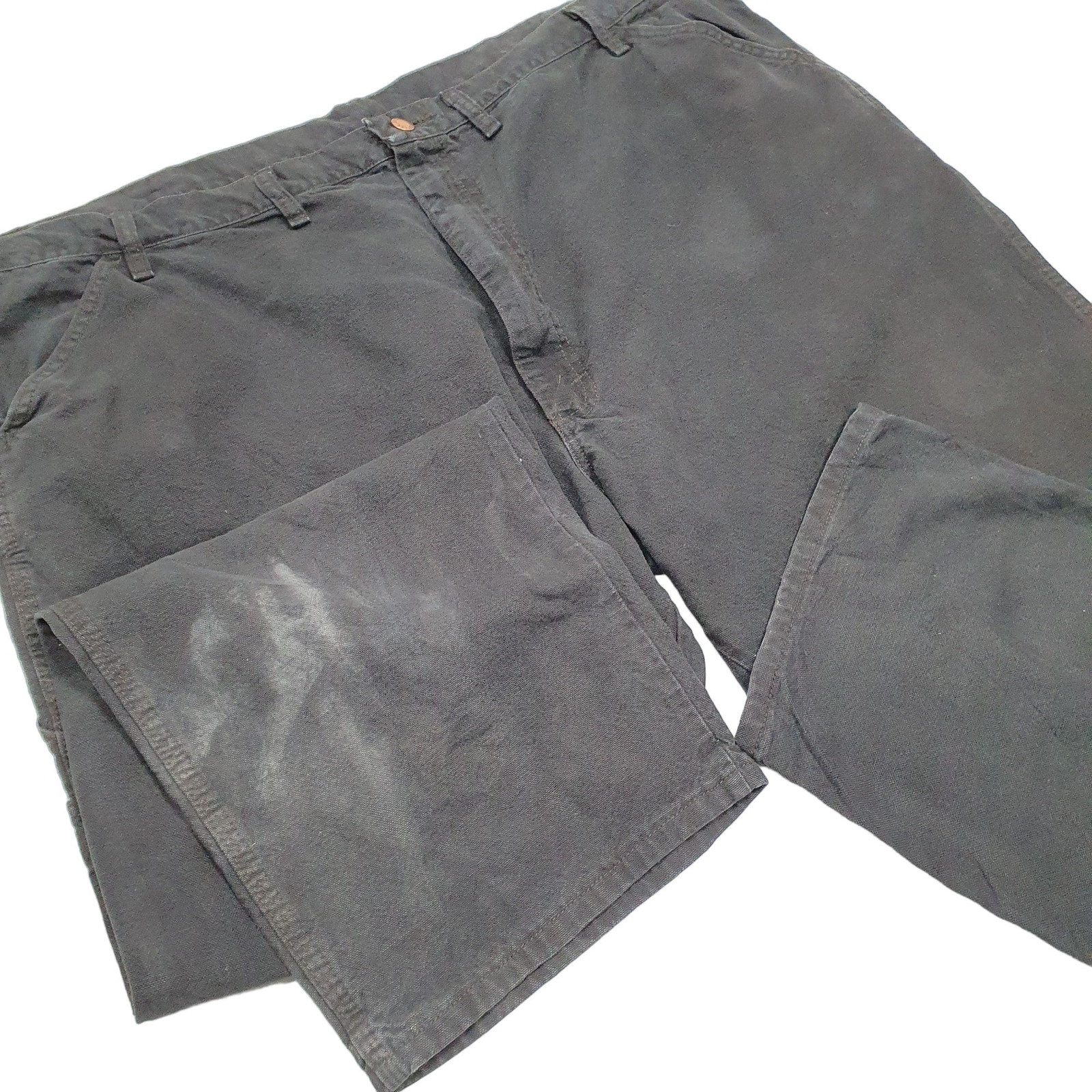 RUSTLER Carpenter Workwear Trousers Cotton Black Mens W48 L30 image 4