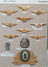 Brésil Brazil Badge Armée de l'air barrettes de vol insigne de casquette offi...