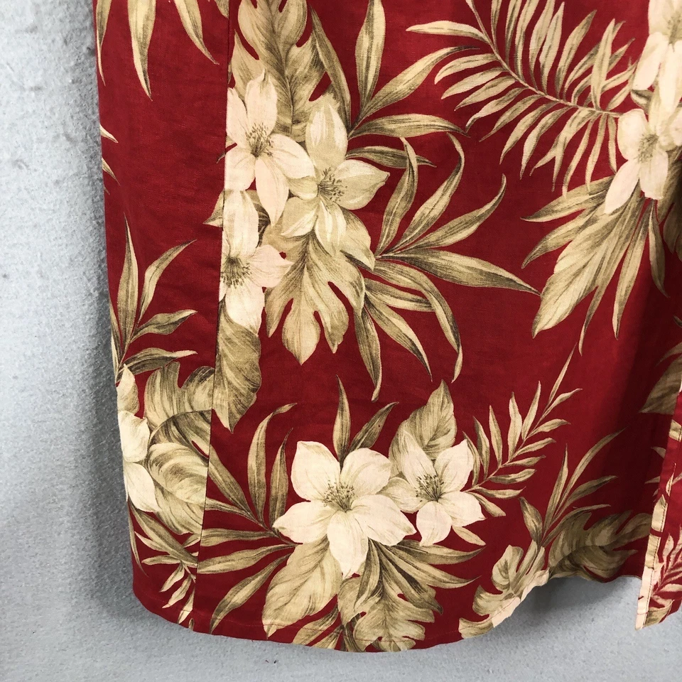 Falda deportiva Jones New York para mujer 12 roja estampado floral envoltura de lino playa hawaiana Foto 2 de 4