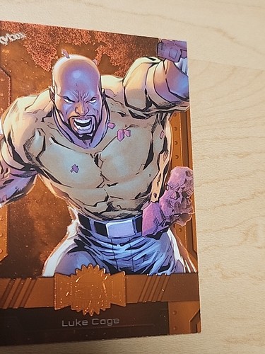 2024 Skybox Marvel Metal Universe Avengers LUKE CAGE Orange SP #/25 Parallel 4 - Picture 3 of 4