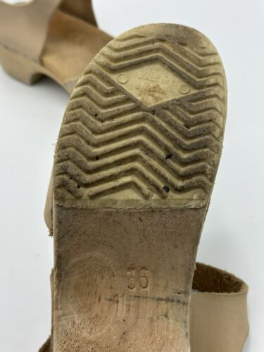 Lotta's Clogs Womens Size 36 Tan Leather Close Toe Slip On Boho Cottage Core New - Picture 8 of 14