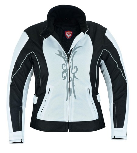 Warrior Gears Women's Graphic Embroidery 600D Cordura Textile Motorcycle Jacket - Picture 3 of 5