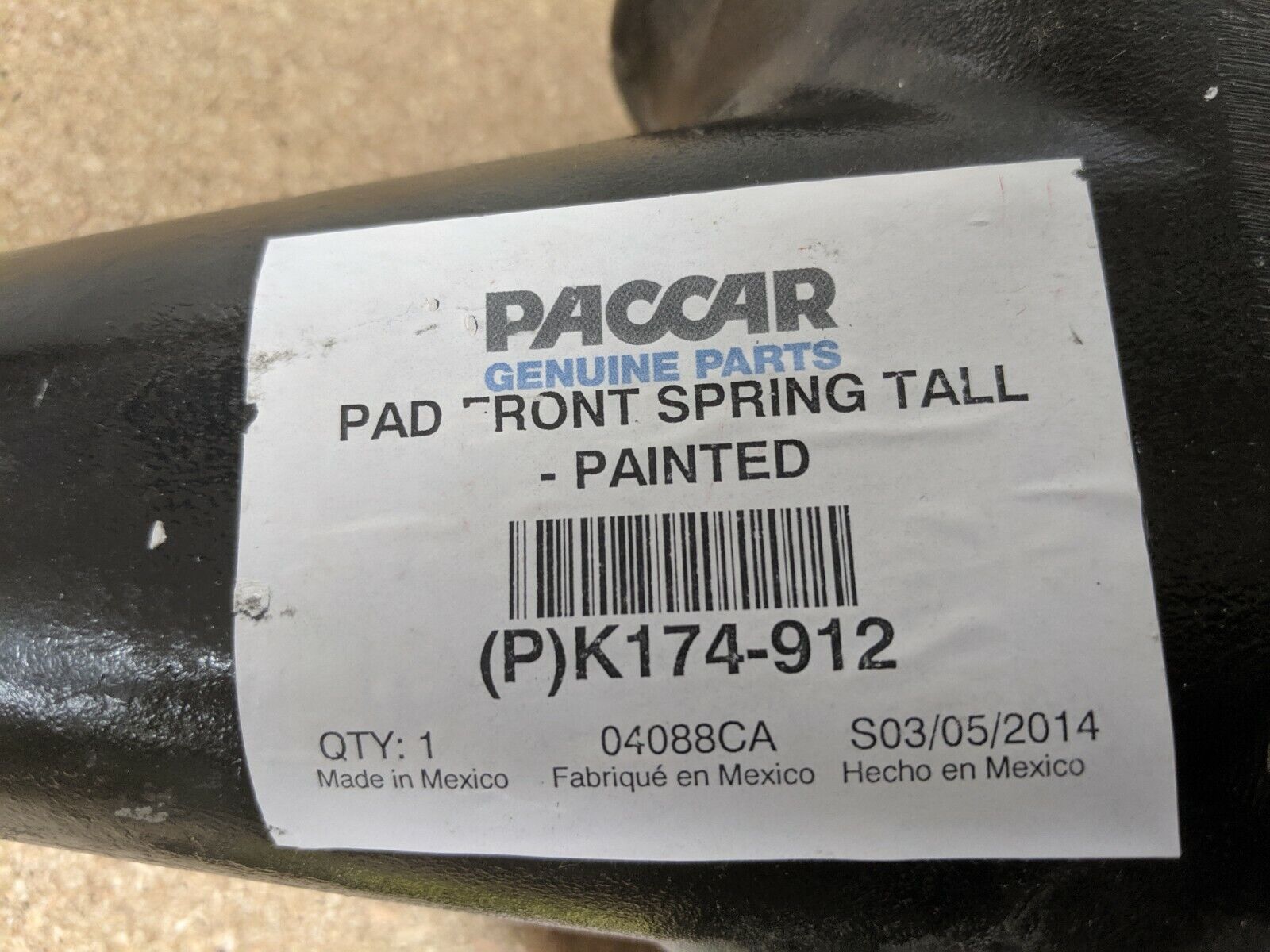 U-Bolt Top Plate Paccar # K174-912 Pad Spring Paint - Tall Front OFFer Dedication