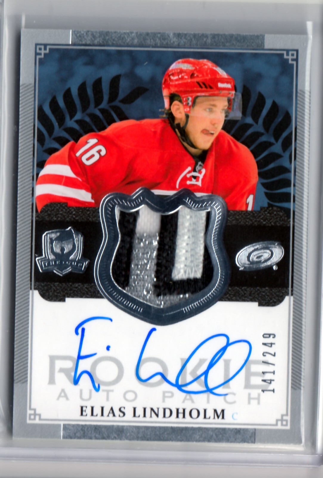 2013/14 THE CUP Elias Lindholm PATCH AUTO AUTOGRAPH ROOKIE RC LOGO /249 BRUINS