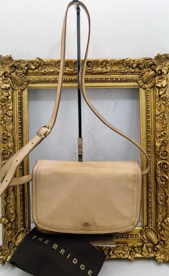 THE BRIDGE POSTINA ROOM BAG 3 BELLOWS Cream Leather Shoulder Strap