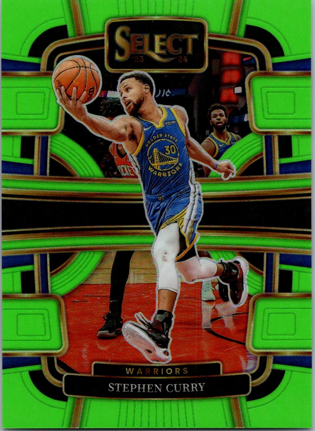 2023-24 Panini Select #56 Stephen Curry Neon Green Prizms #/75