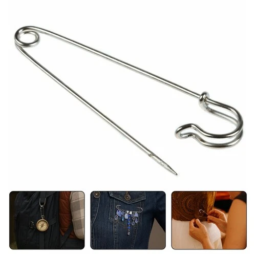 1-20pcs Heavy Duty Strong Silver Large Safety Pins DIY Crafts Clothing Blazers - Picture 2 of 9