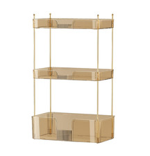 3 Tier Transparent Brown Bathroom Countertop Organizer Shelf for Vanity Kitchen