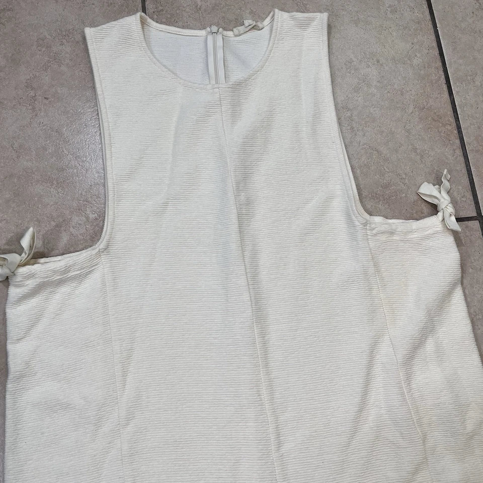 MADEWELL Women Texture Thread Side Tie Jumpsuit Size L Bright Ivory Cropped - Image 3 of 4