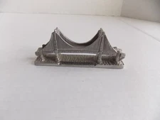 Vintage Miniature Pewter GOLDEN GATE BRIDGE by Spoontiques Collectible 3,5"