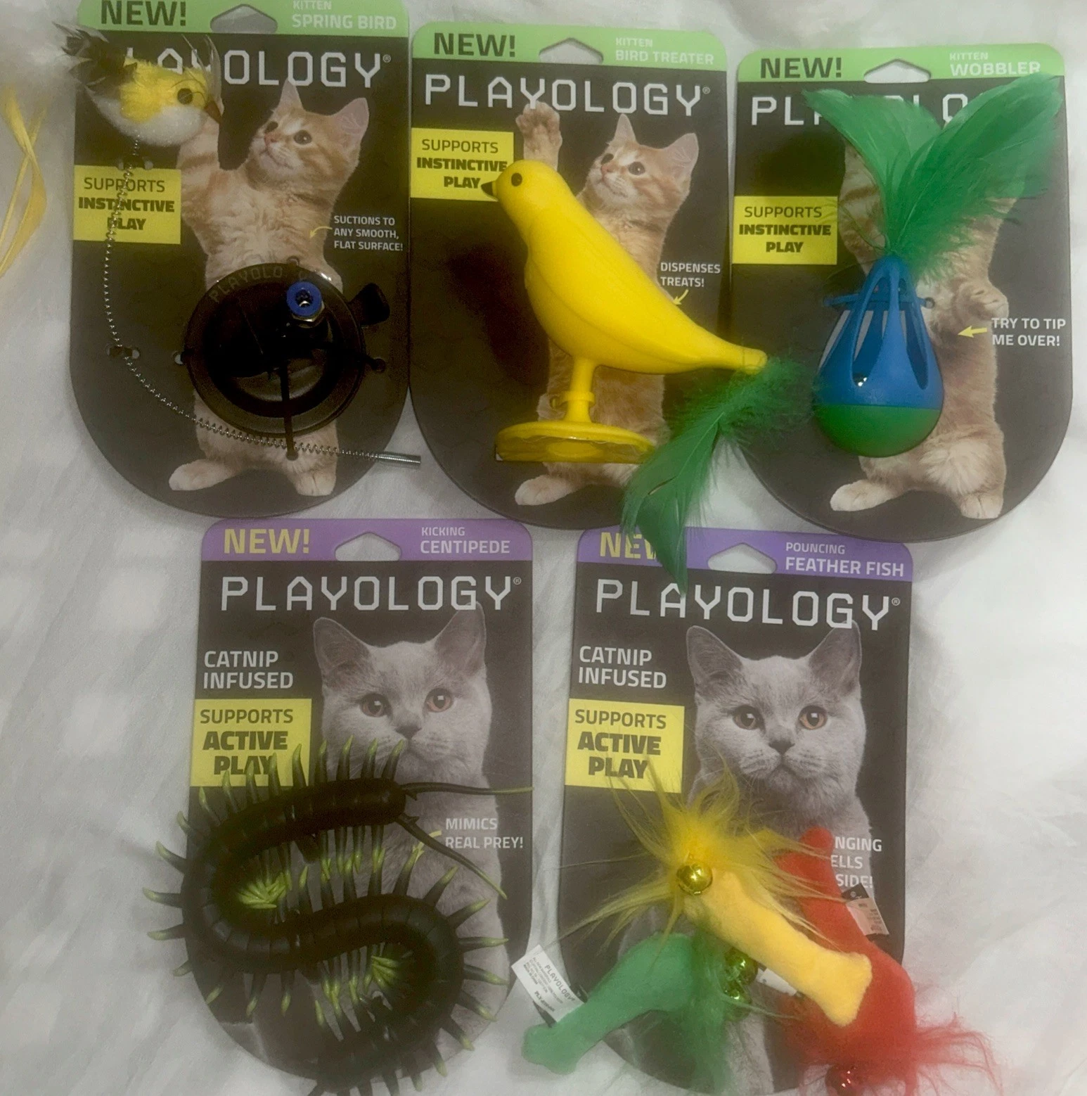 Variety of 5 NEW Playology Kitten/Cat Toys
Opens in a new window or tab