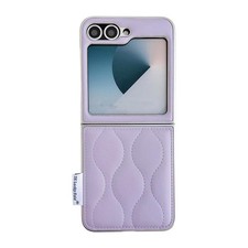 Samsung Galaxy Z Flip5 Purple Textured Protective Padded Jacket Case