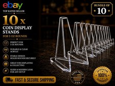 PACK OF 10 Display Stands For 5 Ounce Copper Rounds (Fits 65 mm Capsuled Coins)