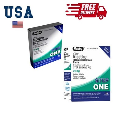 6 PACK-Clear Nicotine 21mg Transdermal System Patch Step 1 Exp 6/2027