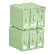  6-Pack Bed Sheet Organizers and Storage, Foldable Linen Bins with 6 PACK Green