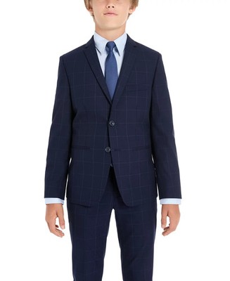 Michael Kors Big Boys Slim Fit Stretch Suit Jacket Blue Size 14R/27