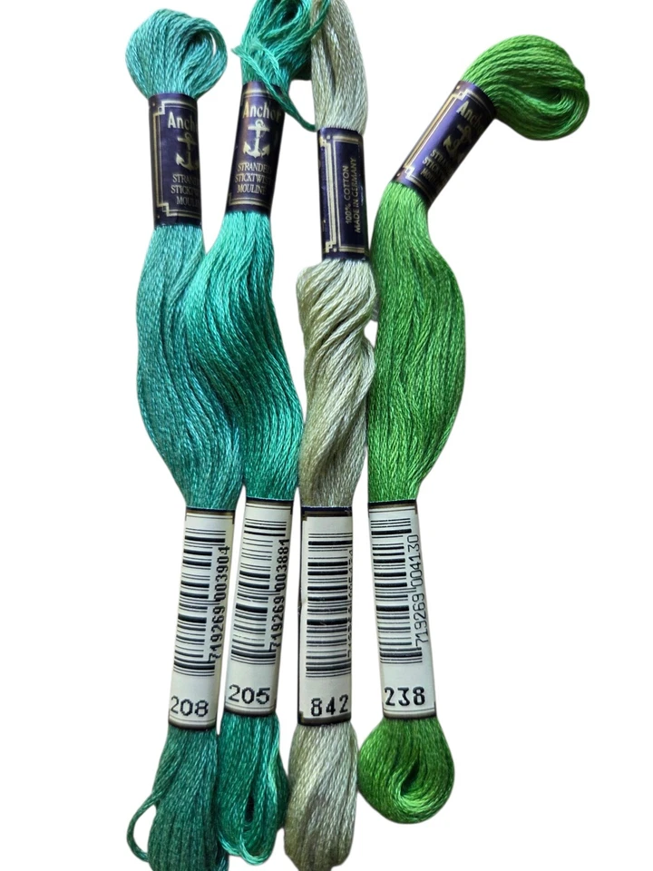 DMC 30 Skeins 4 Anchor 40+ Extras Assorted Green Floss Cotton - Image 3 of 4