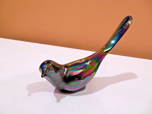 Fenton Glass BIRD Of HAPPINESS Favrene Iridescent - Great Gift for your Sweetie!