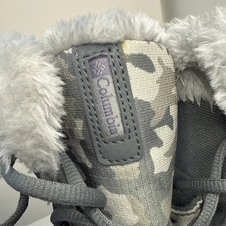BOTAS DE NIEVE COLOMBIA ICE MAIDEN II PIEL SINTÉTICA GRIS/CAMUFLAJE IMPERMEABLES PARA MUJER 7,5 Foto 4 de 4