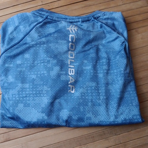 Mens Coolibar UPF 50 Agility Performance Digital Camo Blue Shirt Medium - Picture 6 of 6