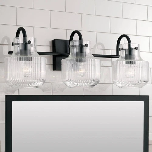 Capital Nyla 24 1/4" Wide Matte Black 3-Light Bath Light - Picture 1 of 5