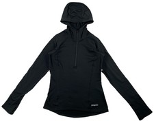 Patagonia Hooded Capilene Performance Base Layer Women  s Small Black Pullover