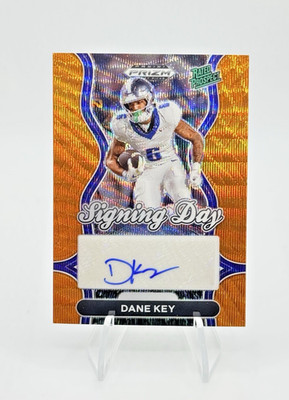 2025 Panini Prizm Draft Dane Key Signing Day Orange Pulsar Auto Kentucky/75 SSP