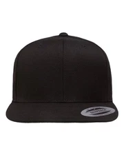 YP CLASSICS Premium Flat Bill Snapback Cap - 6089M BLACK 9/25