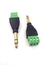 Haokiang 6.35mm Audio Video TRS Stereo Male to 3 Pin Screw 6.35 M/AV