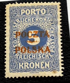 POLAND stamps 1919 Krakow Due Austrian Ovptd / MH OG / 1V259