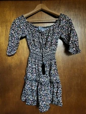 J For Justify Fall Floral Women’s Youth Small Dress Skater A-line Boho 