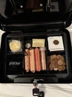 Lock Box with coin suprises wheat,forgeins,rolls and Buffalo nickels with date