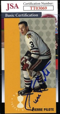 Pierre Pilote JSA Coa Autograph 1994 Parkhurst Trophy Winner Signed