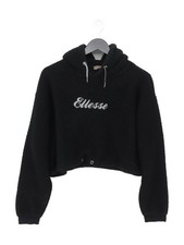 Ellesse Women's Hoodie UK 12 Black Graphic 100 Polyester Pullover