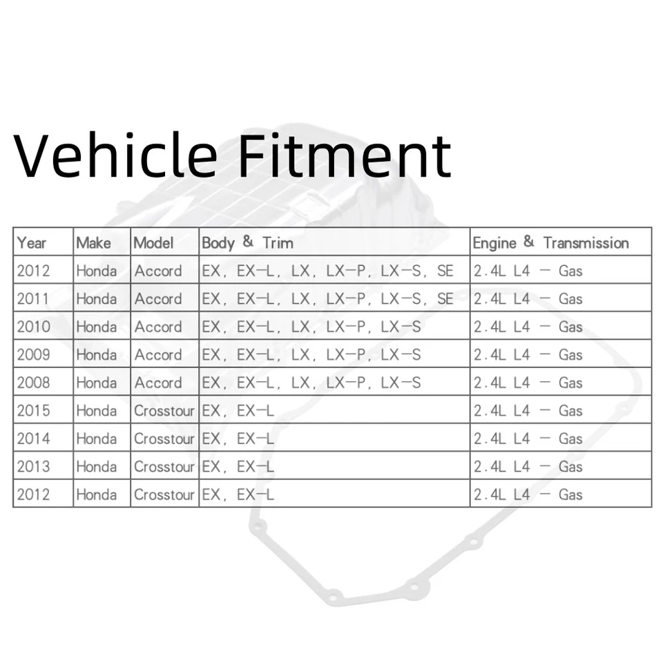 Cacerola de aceite con junta para Honda Accord 2012-2015 Crosstour 11200R40A00 2008-2012 Foto 2 de 4