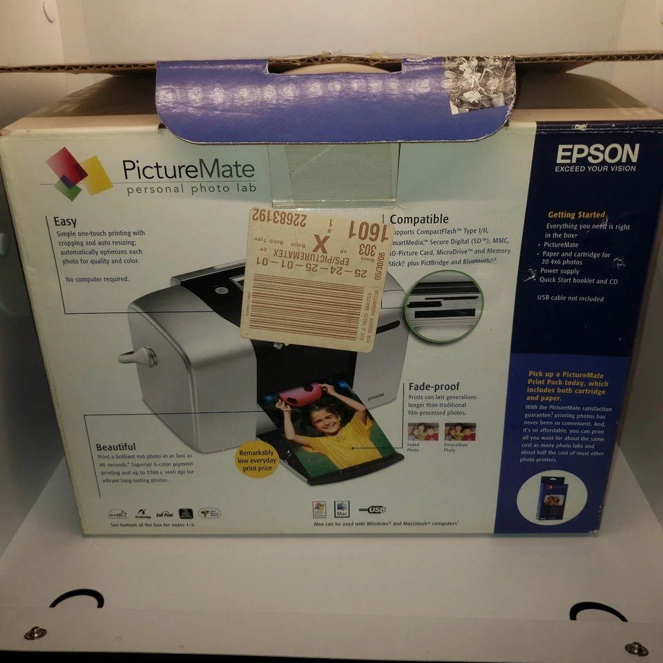 Epson PictureMate Personal Photo Lab Picture Printer Home Office Portable B271A - Image 3 of 4