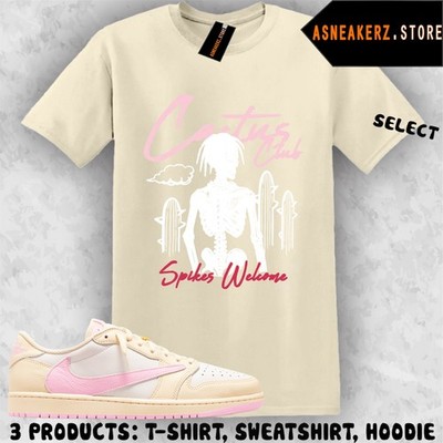Shirt Matching Travis Scott AJ 1 Low Shy Pink Match Sneaker Cactus Club T-Shirt