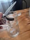 Clear Glass Pitcher with Handle & Spout, Silver Metal Flip Lid Included — photo 2