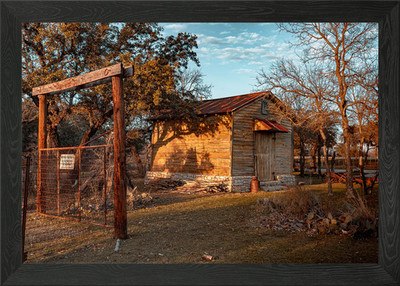 Rustikale Holzhütte gerahmtes Wandbild Poster Leinwanddruck Bild