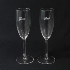 Crystal Bride And Groom Champagne Flutes 8.25"