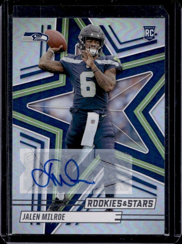 2025 Panini Rookies & Stars Jalen Milroe Signatures RC Rookie Auto #132 Seahawks