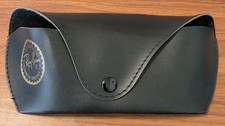Vintage Ray-Ban Luxotica Snap Faux Leather Sunglasses Glasses Case Black Italy