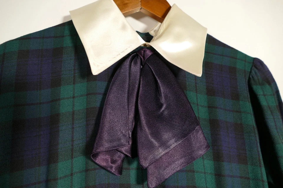 VTG Lanz Originals Womens Tartan Plaid Twee Belted Midi Dress Size 10 Academia - Image 4 of 4