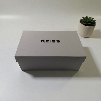 REISS Libby flache Sandalen leer Geschenkbox weiß groß 30,5 x 18,8 x 12,1 cm