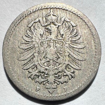 1889-F Germany Empire 5 Pfennig, F Better Date